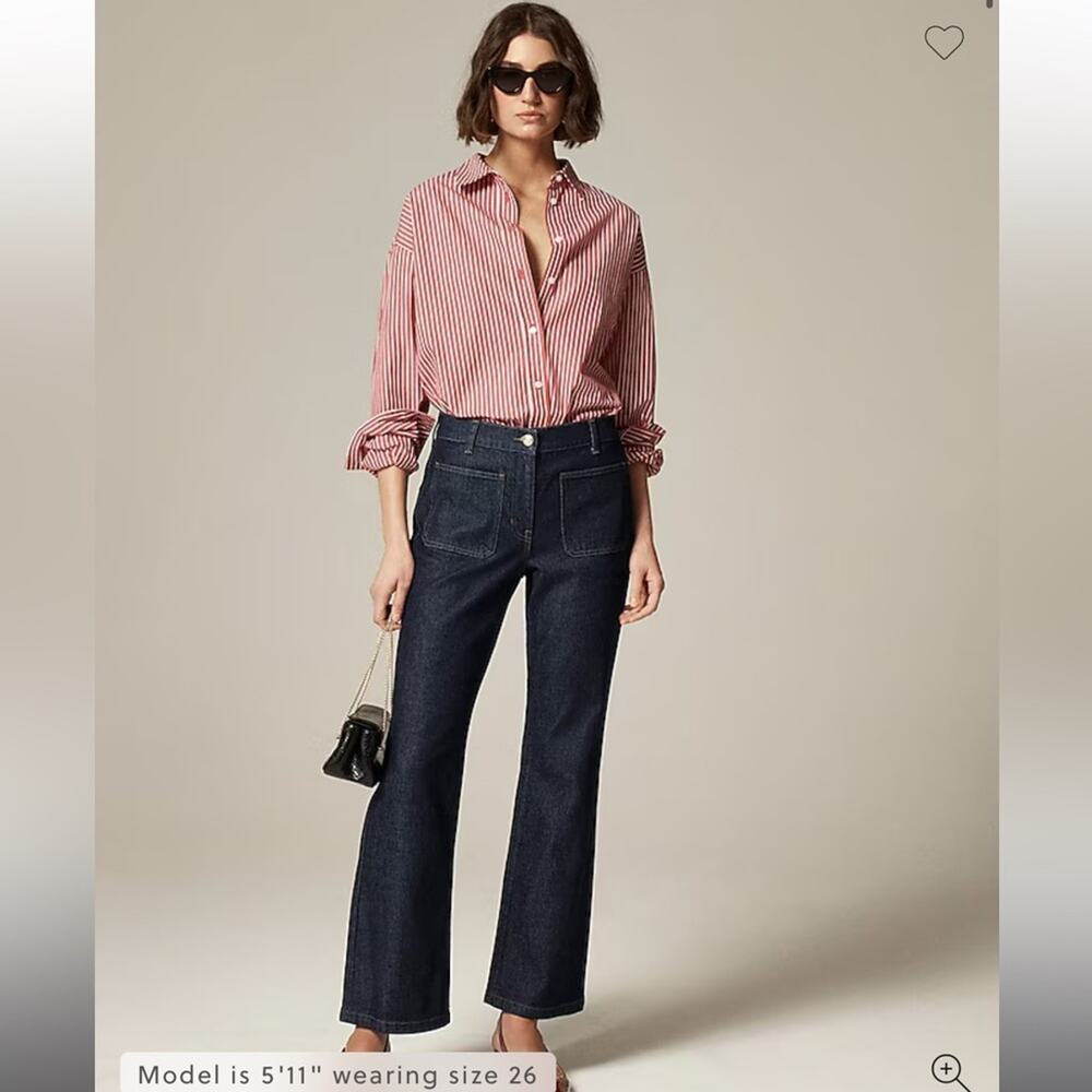 J.Crew High-rise kickout jean with sailor pockets Rinse Wash